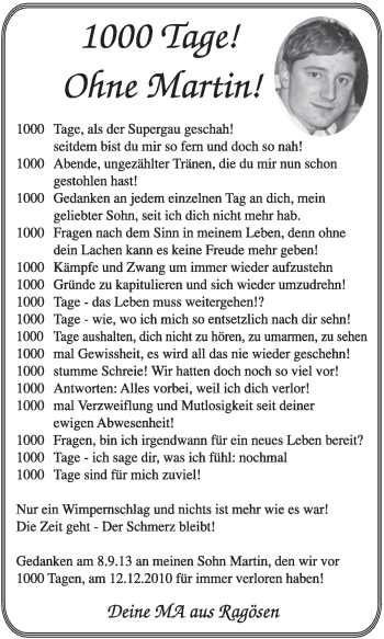 Traueranzeige von Martin  von Super Sonntag Wittenberg