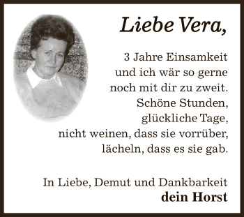 Traueranzeige von Vera  von Super Sonntag Bernburg