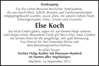 Traueranzeige von Else Koch von WVG - Wochenspiegel Merseburg