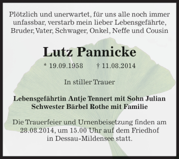 Traueranzeige von Lisa Ludwig von Mitteldeutsche Zeitung Weißenfels