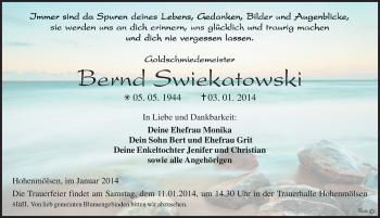 Traueranzeige von Bernd Swiekatowski von Mitteldeutsche Zeitung