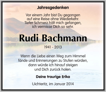 Traueranzeige von Rudi Bachmann von Mitteldeutsche Zeitung Weißenfels