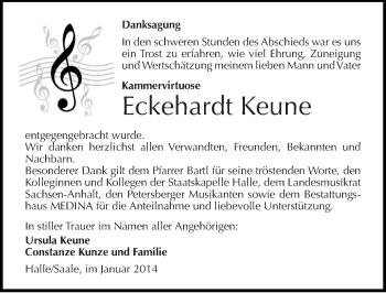 Traueranzeige von Eckehardt Keune von Mitteldeutsche Zeitung Halle/Saalkreis