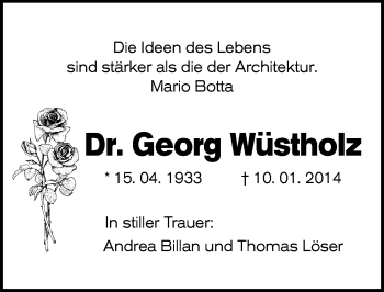 Traueranzeige von Georg Wüstholz von Mitteldeutsche Zeitung