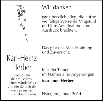Traueranzeige von Karl-Heinz Herber von Mitteldeutsche Zeitung Wittenberg