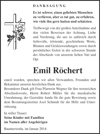 Traueranzeige von Emil Röchert von WVG - Wochenspiegel NMB / WSF / ZTZ