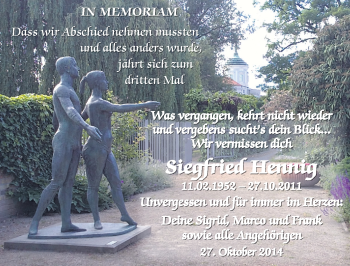 Traueranzeige von Siegfried Hennig von Mitteldeutsche Zeitung Köthen