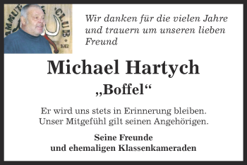 Traueranzeige von Michael Hartych von Super Sonntag SGH Mansf. Land