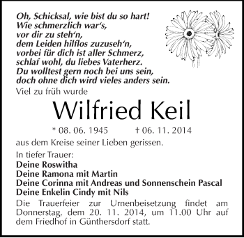 Traueranzeige von Wilfried Keil von Mitteldeutsche Zeitung