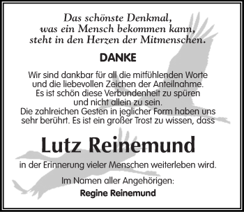 Traueranzeige von Lutz Reinemund von Mitteldeutsche Zeitung
