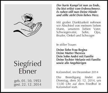 Traueranzeige von Siegfried Ebner von Mitteldeutsche Zeitung