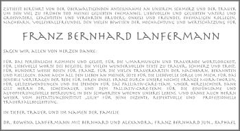 Traueranzeige von Franz Bernhard von WVG - Wochenspiegel Dessau / Köthen