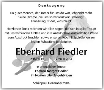 Traueranzeige von Eberhard Fiedler von Mitteldeutsche Zeitung Merseburg/Querfurt
