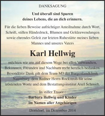Traueranzeige von Karl Hellwig von WVG - Wochenspiegel NMB / WSF / ZTZ
