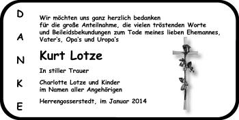 Traueranzeige von Kurt Lotze von Mitteldeutsche Zeitung Naumburg/Nebra