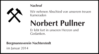 Traueranzeige von Norbert Pullner von Mitteldeutsche Zeitung Aschersleben