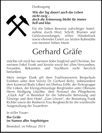 Traueranzeige von Gerhard Gräfe von Mitteldeutsche Zeitung