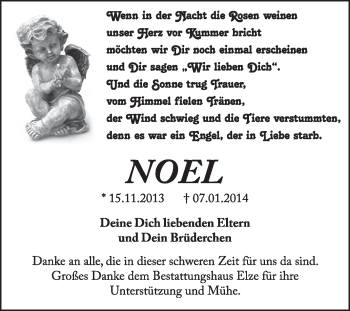 Traueranzeige von Noel  von Super Sonntag Dessau / Köthen