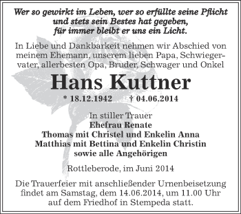 Traueranzeige von lsidor Cisik von Mitteldeutsche Zeitung Mansfelder Land