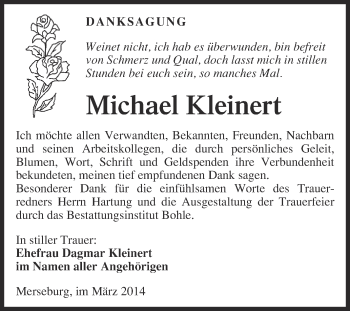 Traueranzeige von Michael Kleinert von Super Sonntag Merseburg