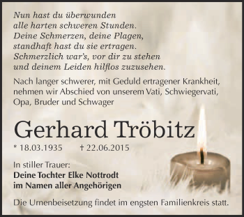Traueranzeige von Peter Barthel von Mitteldeutsche Zeitung Naumburg/Nebra