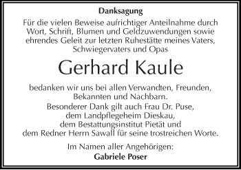 Traueranzeige von Gerhard Kaule von Mitteldeutsche Zeitung Halle/Saalkreis