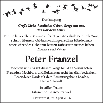 Traueranzeige von Peter Franzel von WVG - Wochenspiegel Wittenberg