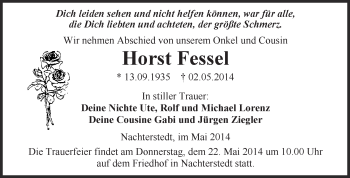 Traueranzeige von Horst Fessel von Super Sonntag Aschersleben