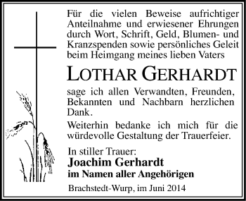Traueranzeige von Lothar Gerhardt von Mitteldeutsche Zeitung Halle/Saalkreis