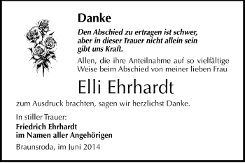 Traueranzeige von Elli Ehrhardt von WVG - Wochenspiegel NMB / WSF / ZTZ