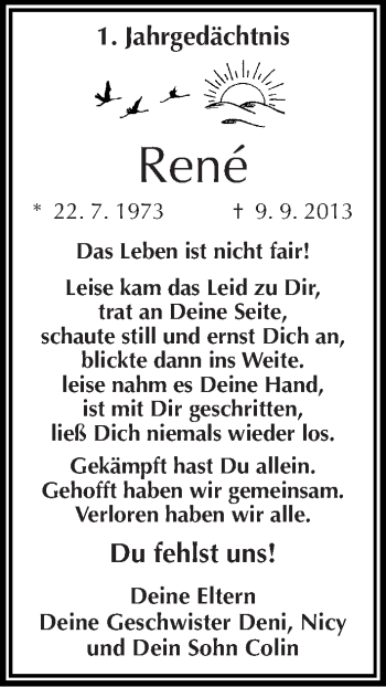 Traueranzeige von René Rathmann von Mitteldeutsche Zeitung Halle/Saalkreis