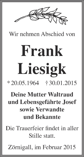 Traueranzeige von Gert Roeder von Mitteldeutsche Zeitung Mansfelder Land