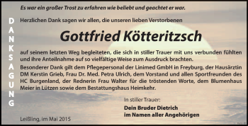 Traueranzeige von Walter (Bubi) Fedel von Mitteldeutsche Zeitung Mansfelder Land