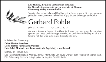 Traueranzeige von Johanna Quicker von Mitteldeutsche Zeitung Zeitz