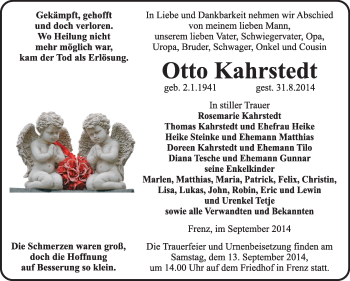 Traueranzeige von Otto Kahrstedt von Super Sonntag Dessau / Köthen