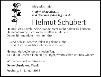 Traueranzeige von Helmut Schubert von Mitteldeutsche Zeitung Naumburg/Nebra
