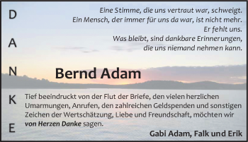 Traueranzeige von Bernd Adam von Mitteldeutsche Zeitung Naumburg/Nebra