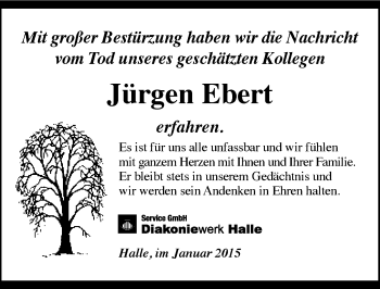 Traueranzeige von Jürgen Ebert von Mitteldeutsche Zeitung Halle/Saalkreis