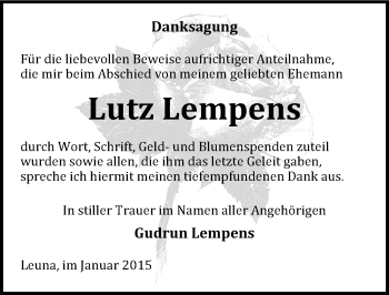 Traueranzeige von Lutz Lempens von Mitteldeutsche Zeitung Merseburg/Querfurt