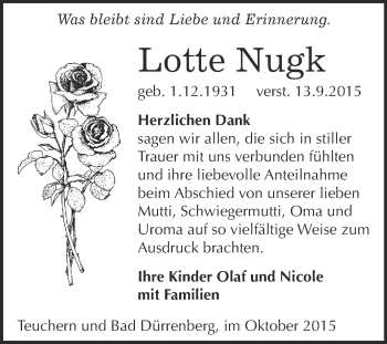 Traueranzeige von Anita Haas von Mitteldeutsche Zeitung Merseburg/Querfurt