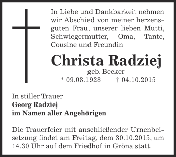 Traueranzeige von Johann Kroppen von Mitteldeutsche Zeitung Quedlinburg