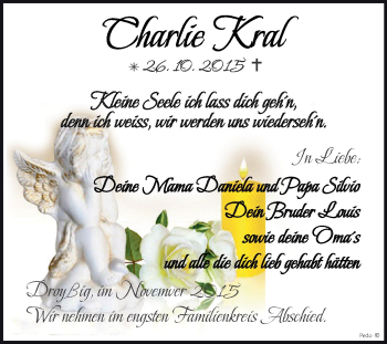 Traueranzeige von Charlie Kral von Super Sonntag Zeitz