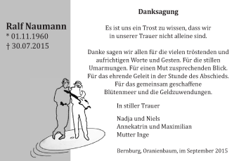 Traueranzeige von Ralf Naumann von Super Sonntag Wittenberg