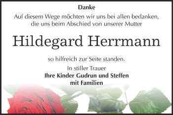 Traueranzeige von Hildegard Herrmann von WVG - Wochenspiegel NMB / WSF / ZTZ