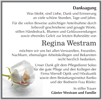 Traueranzeige von Regina Westram von Mitteldeutsche Zeitung Köthen
