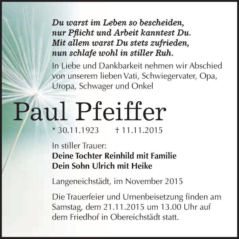  Traueranzeige für Hans-Joachim Mücke vom 25.07.2015 aus Mitteldeutsche Zeitung Wittenberg