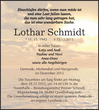 Traueranzeige von Joachim Fritschler von Mitteldeutsche Zeitung Quedlinburg