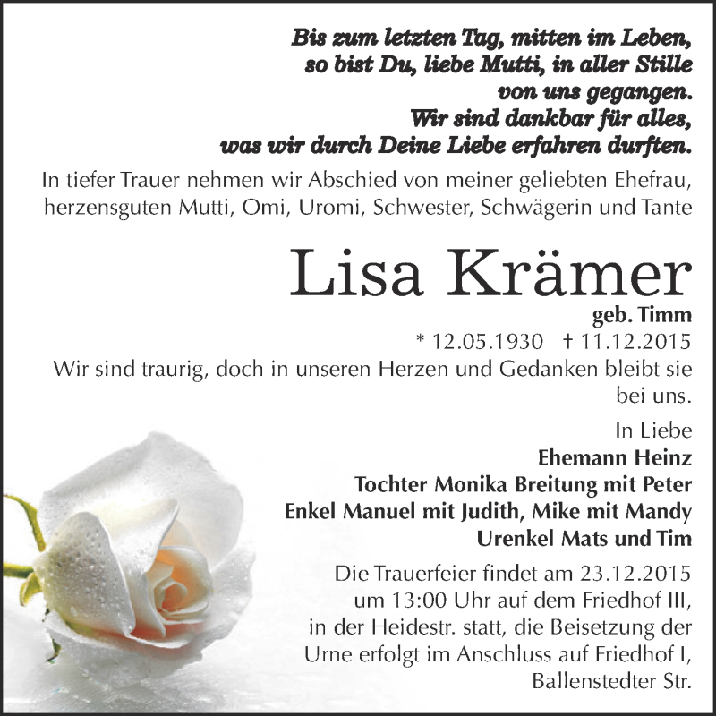  Traueranzeige für Hildegard Peter vom 05.11.2013 aus Mitteldeutsche Zeitung Naumburg/Nebra