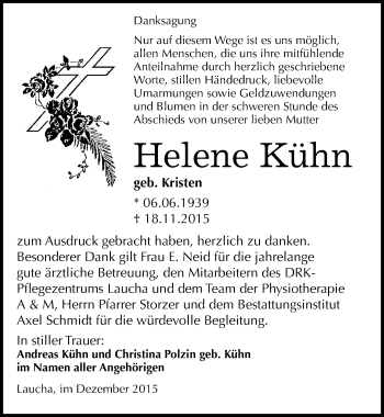 Traueranzeige von Helene Kühn von Mitteldeutsche Zeitung Naumburg/Nebra