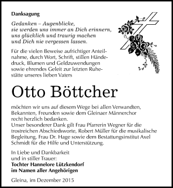 Traueranzeige von Otto Böttcher von Mitteldeutsche Zeitung Naumburg/Nebra